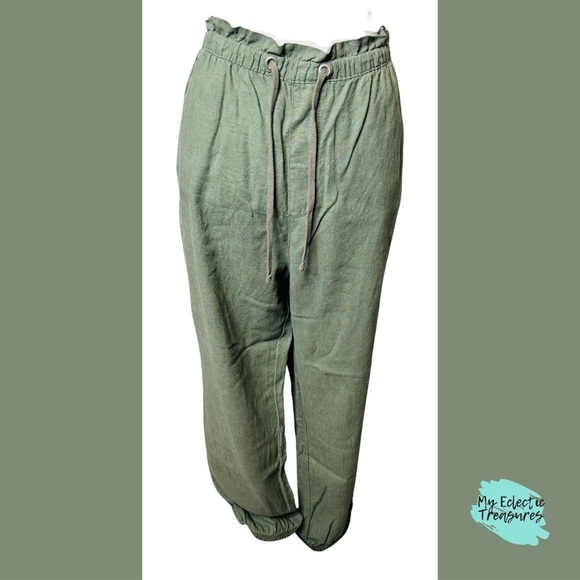 Social Standard by Sanctuary Pants - Sage Green Relaxed Fit Trousers with Adjustable Waist Size 2X